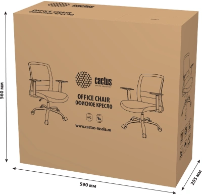 Кресло Cactus CS-MC333-BKRD черный сиденье темно-красный сетка/ткань низк.спин. крестов. пластик пластик черный