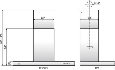 Вытяжка каминная Elikor Опал 60Н-650-Э3Д нержавеющая сталь управление: кнопочное (1 мотор)
