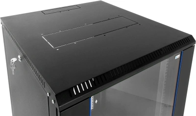 Шкаф коммутационный ЦМО (ШРН-Э-18.350-9005) настенный 18U 600x350мм пер.дв.стекл 85кг черный 300мм 22.14кг 180град. 878мм