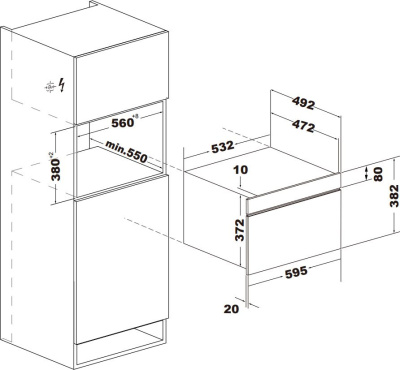 Микроволновая печь Weissgauff BMWO-341 DB 34л. 900Вт черный (встраиваемая)