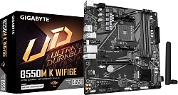 Материнская плата Gigabyte B550M K WF6E Soc-AM4 AMD B550 4xDDR4 mATX AC`97 8ch(7.1) GbLAN RAID+HDMI+DP