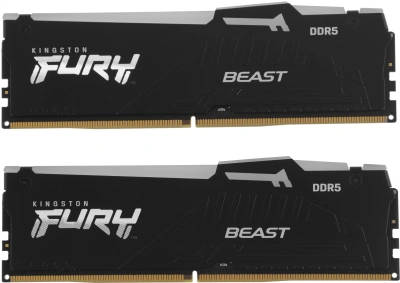 Память DDR5 2x16GB 6800MHz Kingston KF568C34BBAK2-32 Fury Beast RGB RTL Gaming PC5-54400 CL34 DIMM 288-pin 1.4В kit single rank с радиатором Ret