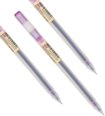 Ручка гелев. Deli A119-PR прозрачный фиол. черн. линия 0.5мм