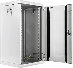 Шкаф коммутационный ЦМО (ШРН-8.255-10) настенный 8U 320x305мм пер.дв.стекл серый 255мм 8.1кг 180град. 420мм