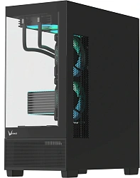 Корпус Formula Crystal E1 черный без БП ATX 5x120mm 3x140mm 2xUSB3.0 1xUSB3.1 audio bott PSU