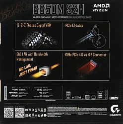 Материнская плата Gigabyte B650M S2H Socket AM5 AMD B650 2xDDR5 mATX AC`97 8ch(7.1) GbLAN RAID+VGA+HDMI+DP