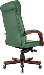 Кресло руководителя Бюрократ T-9928Walnut зеленый кожа крестов. металл/дерево