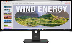 Монитор Lenovo 34" ThinkVision T34WD-40 черный VA LED 4ms 21:9 HDMI матовая HAS Piv 3000:1 300cd 178гр/178гр 3440x1440 120Hz DP QHD USB 9.2кг