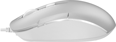 Мышь A4Tech Fstyler FM26 серебристый/белый оптическая (2000dpi) USB для ноутбука (4but)