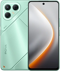 Смартфон Tecno Pova 7 5G 256Gb 8Gb зеленый моноблок 3G 4G 2Sim 6.78" 1080x2460 Android 15 50Mpix 802.11 a/b/g/n/ac/ax NFC GPS GSM900/1800 Protect microSD max1024Gb