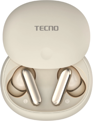 Гарнитура внутриканальные Tecno TU01 кремовый беспроводные bluetooth в ушной раковине (TU01 AIR GREAMY WHITE)
