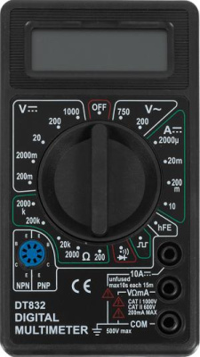 Мультиметр Ресанта DT 832 цифровой черный