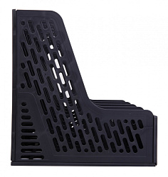Лоток вертикальный Deli E9846BLACK для бумаг 326х275х257мм черный пластик