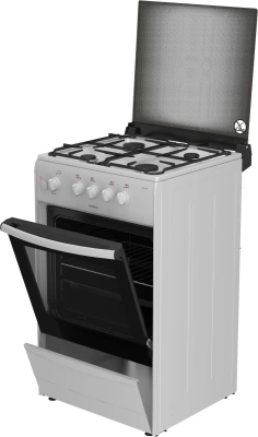 Плита Газовая Darina 1B GM 441 005 W белый/черный (стеклянная крышка) реш.сталь