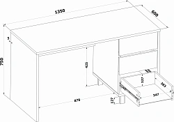 Стол Сокол СПм-210 столешница ЛДСП белый 75x135x60см (00-00015564)