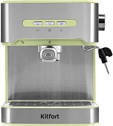 Кофеварка рожковая Kitfort КТ-7442 850Вт зеленый/нержавеющая сталь