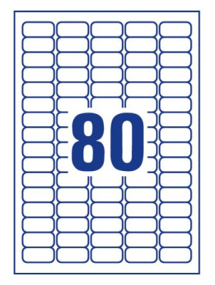 Этикетки Avery Zweckform L4732REV-25 35.6x16.9мм 80шт на листе/70г/м2/25л./белый матовое самоклей. универсальная