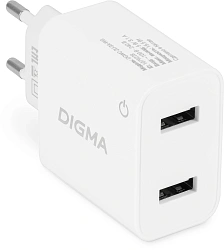 Сетевое зар./устр. Digma DGWC-2U-3A-WG 15.5W 3.1A+1A 2xUSB универсальное белый