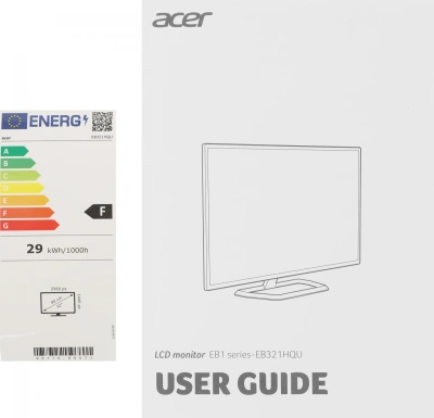 Монитор Acer 31.5" EB321HQUCbidpx черный IPS LED 4ms 16:9 DVI HDMI матовая 300cd 178гр/178гр 2560x1440 60Hz DP 2K 6.4кг
