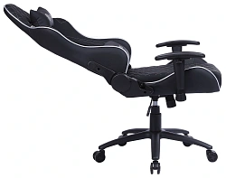 Кресло игровое Cactus CS-CHR-030BLS черный/серебристый экокожа с подголов. крестов. сталь