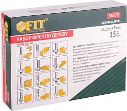 Набор фрез по дер. FIT 36579 d(посад.)=8мм (фрезеры) (упак.:15шт)