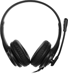 Наушники с микрофоном A4Tech HS-10 черный/белый 2м накладные оголовье (HS-10/3.5MM PLUG/BLACK)