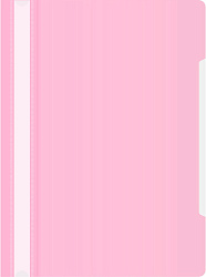 Папка-скоросшиватель Бюрократ Pastel -PSLPAST/PINK A4 прозрач.верх.лист пластик розовый 0.14/0.18
