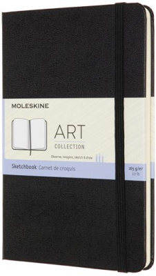 Блокнот для рисования Moleskine ART SKETCHBOOK ARTQP054 Medium 115x180мм 88стр. твердая обложка черный