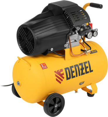 Компрессор поршневой Denzel DCV1800/50 масляный 320л/мин 50л 1800Вт желтый