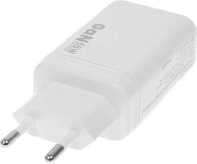 Сетевое зар./устр. BoraSCO 65W 3.25A+3A (PD+QC) USB/USB Type-C универсальное белый (52584)