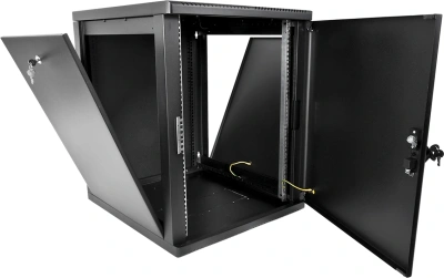 Шкаф коммутационный ЦМО (ШРН-М-12.500.1-9005) настенный 12U 600x456мм пер.дв.металл 130кг черный 456мм 20.9кг 180град. 610мм