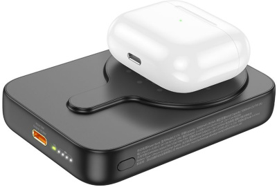 Мобильный аккумулятор Hoco J117A Esteem 10000mAh QC/PD 20W 2A USB-C беспров.зар. черный