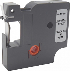 Картридж ленточный Cactus CS-D1-43613 43613 черный на белом 6x7 для Dymo LM 160, 210D, 280, PnP, 420P, 500 TS; Rhino Pro 6000, 5200, 4200