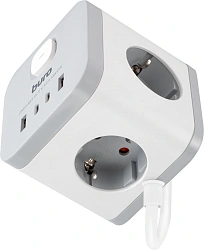 Сетевой удлинитель Buro BU-PC3.1UС-W 1.5м (3 розетки) белый (коробка)