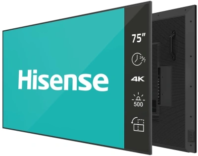 Панель Hisense 75" 75DM66D черный D-LED DID LED 8ms 16:9 HDMI M/M матовая 1200:1 500cd 178гр/178гр 3840x2160 DP 4K USB 29кг