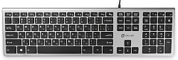 Клавиатура Оклик 890S серый/черный USB slim Multimedia (1784239)