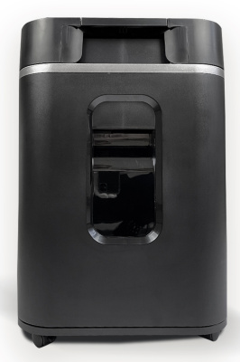 Шредер Heleos АП37-4 черный/серебристый с автоподачей (секр.P-4) фрагменты 220лист. 37лтр. скрепки скобы пл.карты