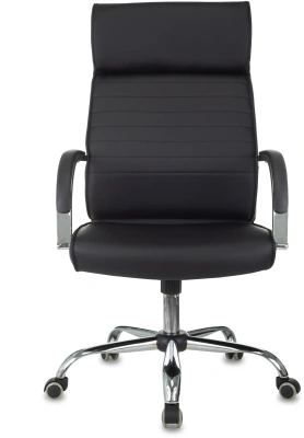 Кресло руководителя Бюрократ T-8010SL черный эко.кожа крестов. металл хром