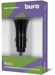 Автомобильное зар./устр. Buro BUCL1 18W 3A (QC) USB-A универсальное черный (BUCL18P100BK)
