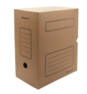 Короб архивный Silwerhof КА-150БУРЫЙ микрогофрокартон корешок 150мм 260x325x150мм бурый