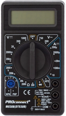 Мультиметр PROconnect M830B DT830B цифровой черный (13-3011)