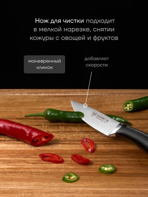 Набор ножей кухон. Polaris Stein-4SS (021983) компл.:4предм. черный подар.коробка