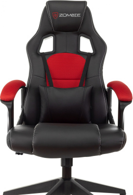 Кресло игровое Zombie Arena черный/красный эко.кожа/ткань крестов. пластик