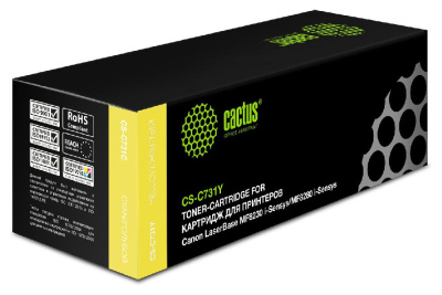 Картридж лазерный Cactus CS-C731Y 731 Y желтый (1800стр.) для Canon LaserBase MF8230 i-Sensys/MF8280 i-Sensys