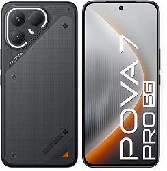 Смартфон Tecno Pova 7 Pro 5G 256Gb 8Gb черный моноблок 3G 4G 2Sim 6.78" 1224x2720 Android 15 64Mpix 802.11 a/b/g/n/ac/ax NFC GPS GSM900/1800 Protect