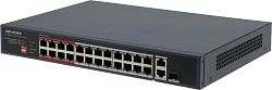 Коммутатор Hikvision DS-3E0326P-E/M(C) (L2) 25x100Мбит/с 1SFP 24PoE 230W неуправляемый