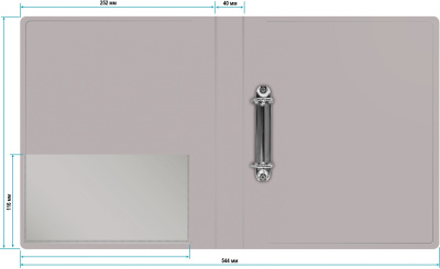 Папка на 2-х D-кольцах Бюрократ -0840/2DGREY A4 пластик 0.8мм кор.40мм внутр. с вставкой серый
