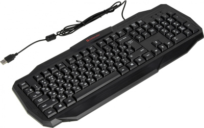 Клавиатура Defender Ultra HB-330L черный USB LED (подставка для запястий)