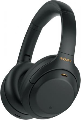 Гарнитура накладные Sony WH-1000XM4 1.2м черный беспроводные bluetooth оголовье (WH-1000XM4/B)