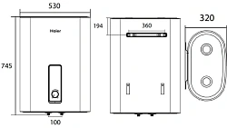 Водонагреватель Haier ES50V-F7 3кВт 50л электрический настенный/белый